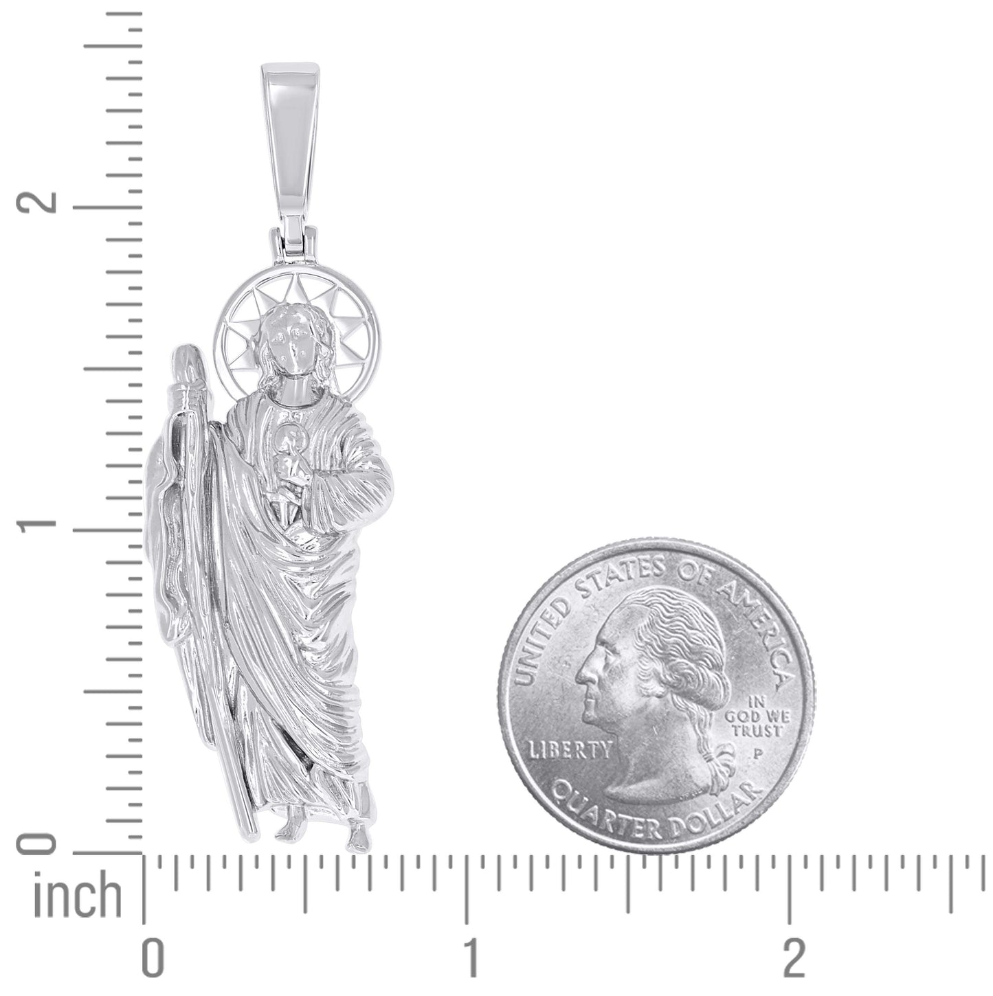 Sterling Silver Unisex St. Jude Saints Religious Charm Pendant