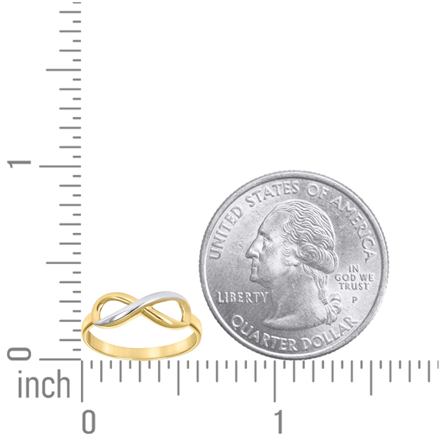 10K Two-Tone Gold Womens Infinity Ring
