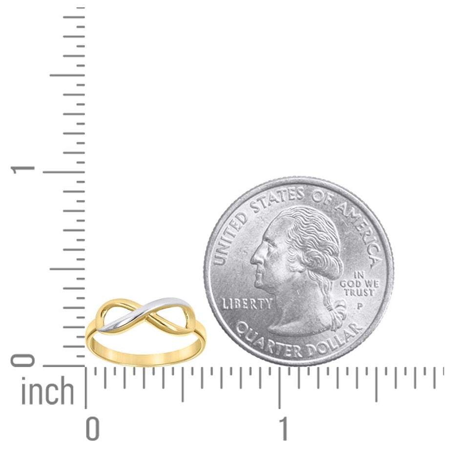 14K Two-Tone Gold Womens Infinity Ring