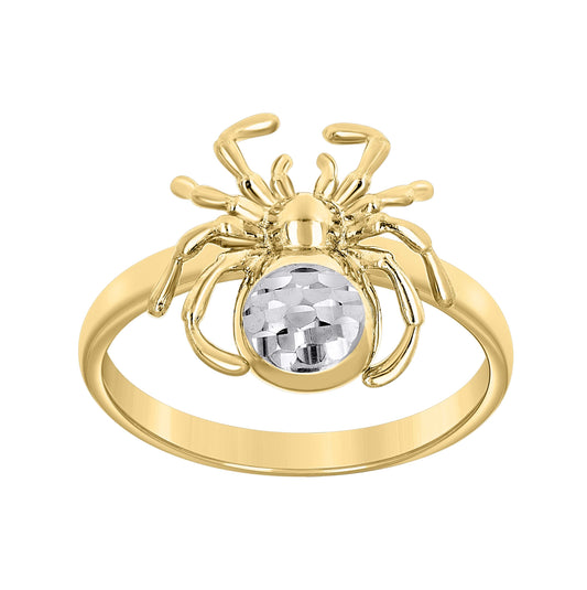 10K Two-Tone Gold Womens Brass Spider Ring