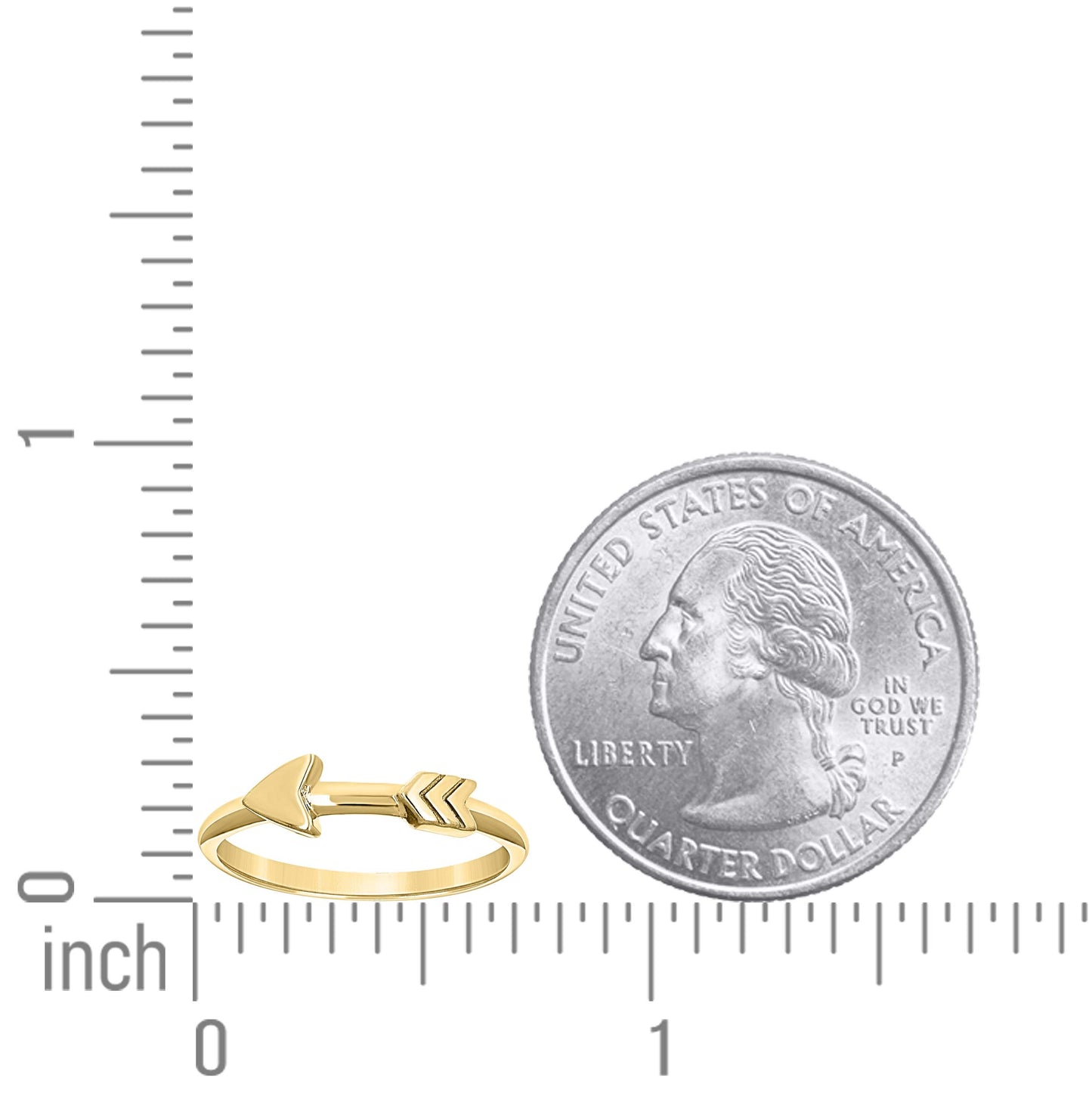 10K Yellow Gold Womens Arrow Fashion Ring