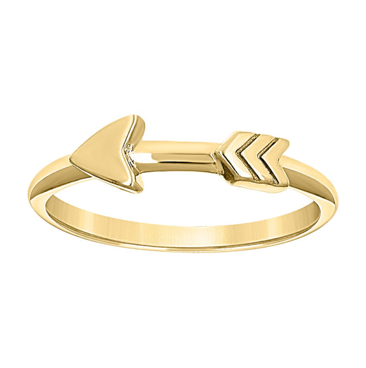 10K Yellow Gold Womens Arrow Fashion Ring