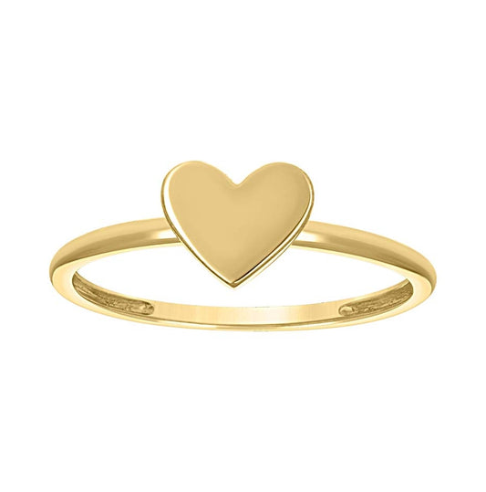 14K Yellow Gold Womens Heart Ring
