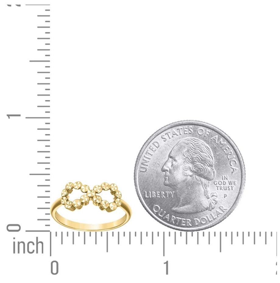 14K Yellow Gold Womens Infinity Ring