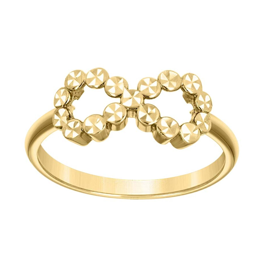 14K Yellow Gold Womens Infinity Ring