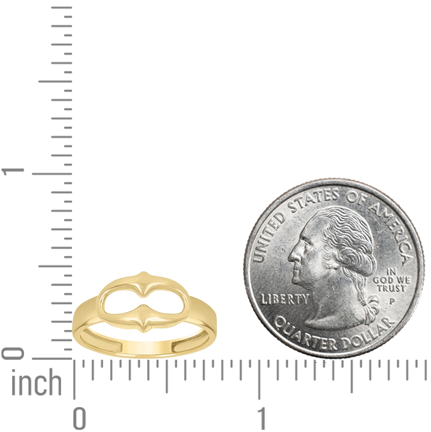 10K Yellow Gold Womens Openwork Puff Fashion Ring