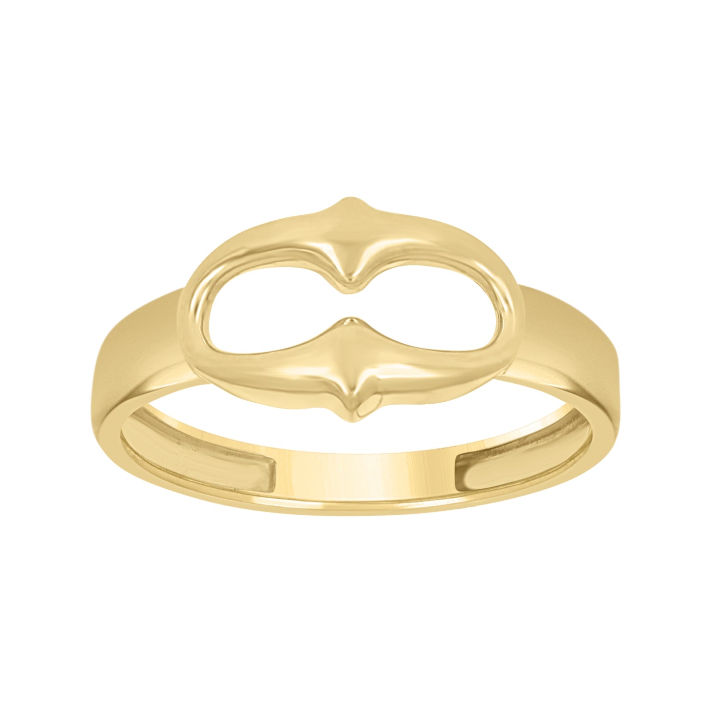 10K Yellow Gold Womens Openwork Puff Fashion Ring