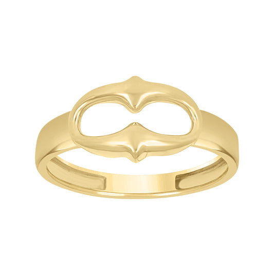 10K Yellow Gold Womens Openwork Puff Fashion Ring