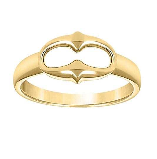 14K Yellow Gold Womens Openwork Puff Fashion Ring