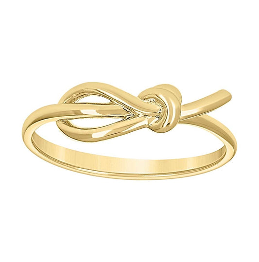 14K Yellow Gold Womens Love Knot Fashion Ring