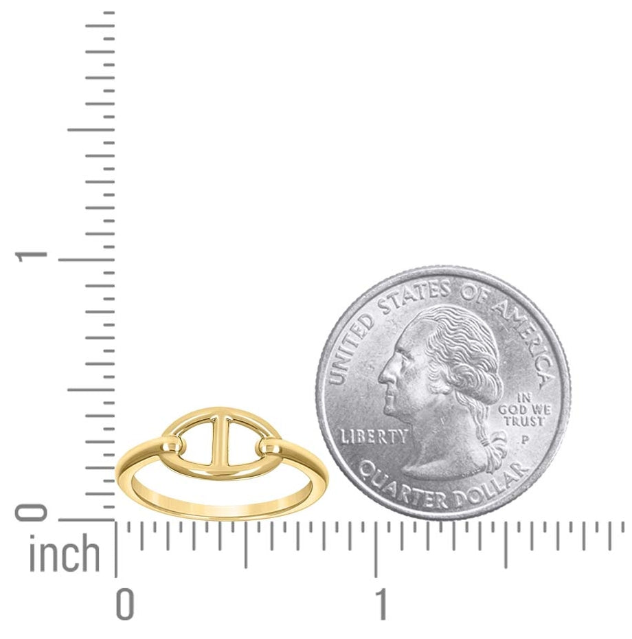 14K Yellow Gold Unisex Mariner Link Ocean Life Ring