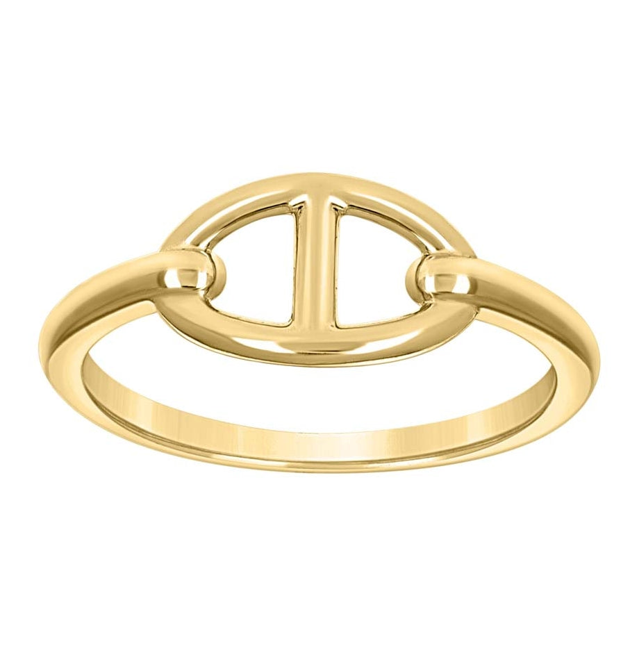 14K Yellow Gold Unisex Mariner Link Ocean Life Ring