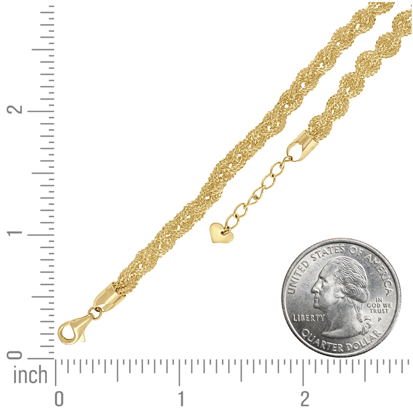 14K Yellow Gold Unisex Braided Chain Bracelet 8 Inches