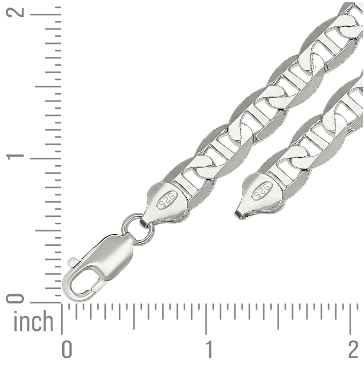 Sterling Silver Solid Classic Mariner Chain Silver