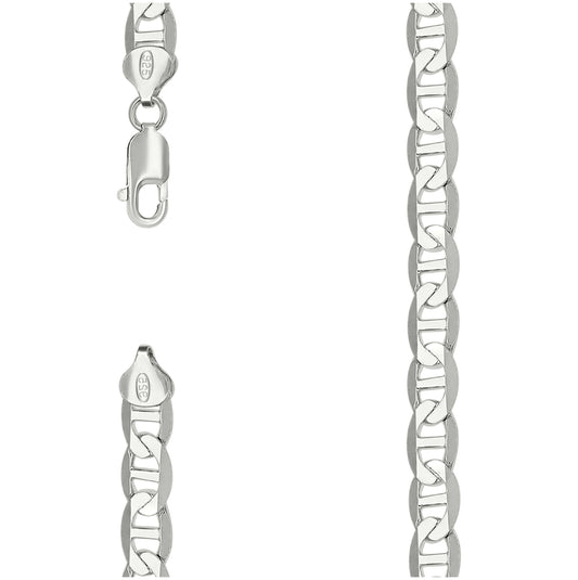 Sterling Silver Solid Classic Mariner Chain Silver