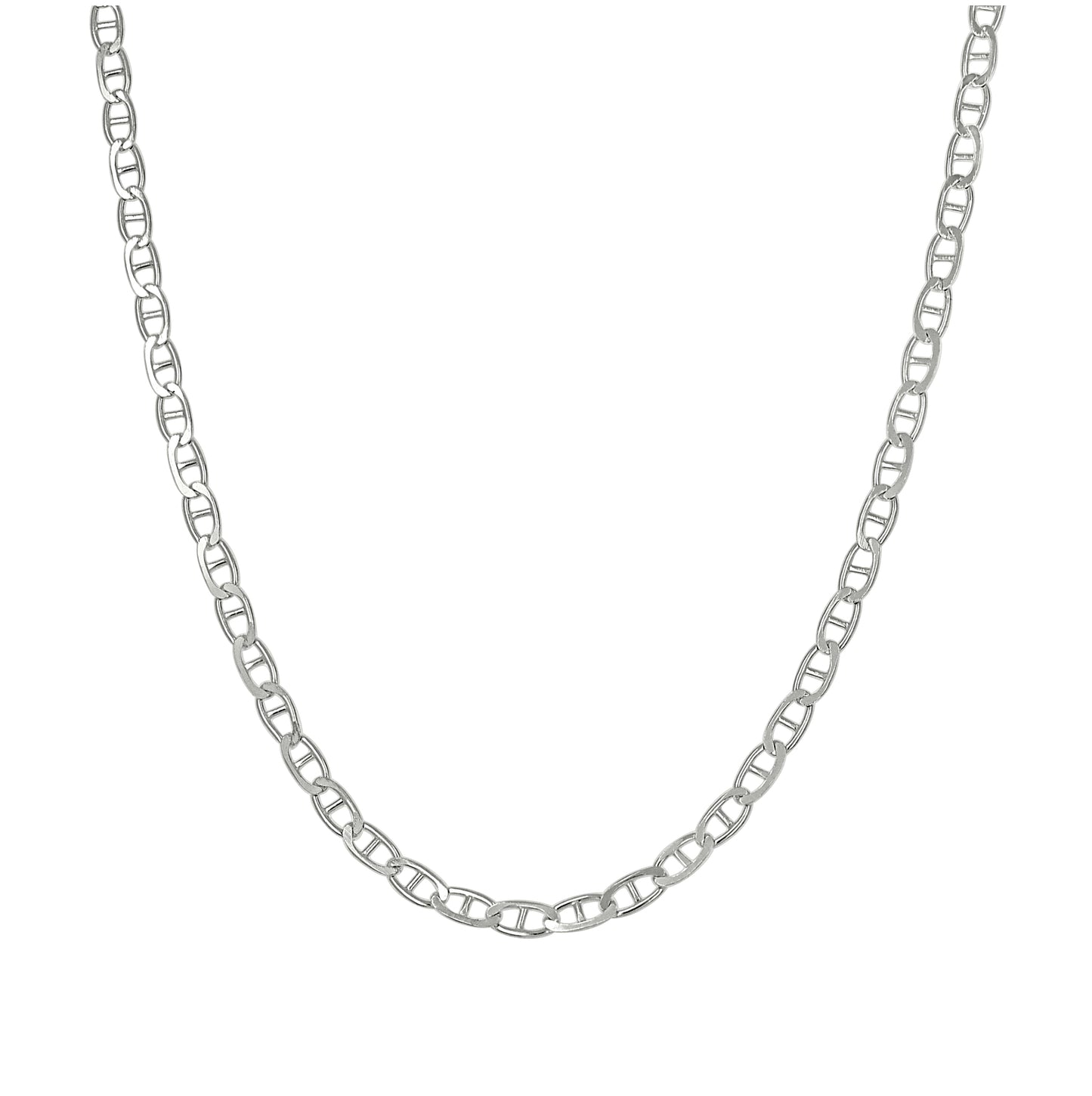 Sterling Silver Solid Classic Mariner Bracelet Silver