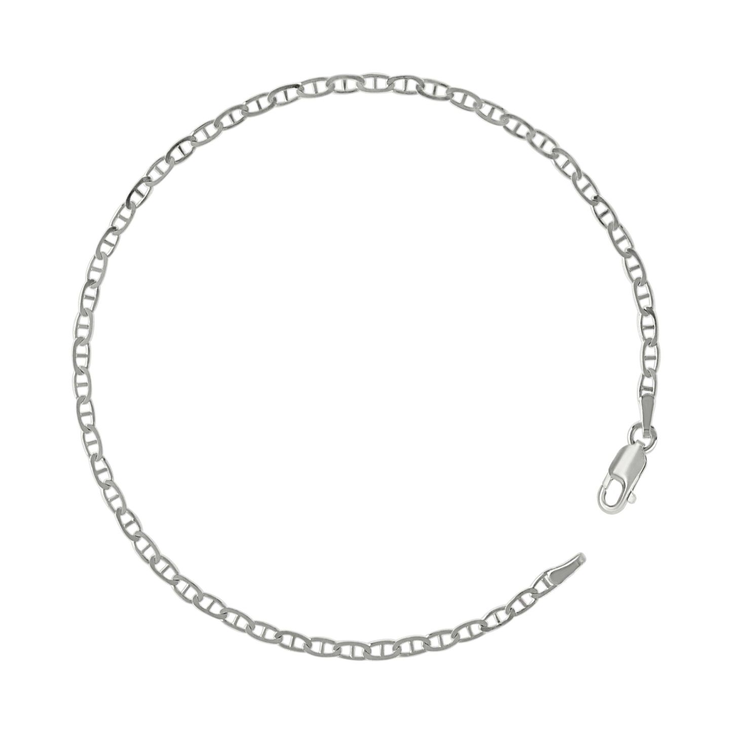 Sterling Silver Solid Classic Mariner Bracelet Silver