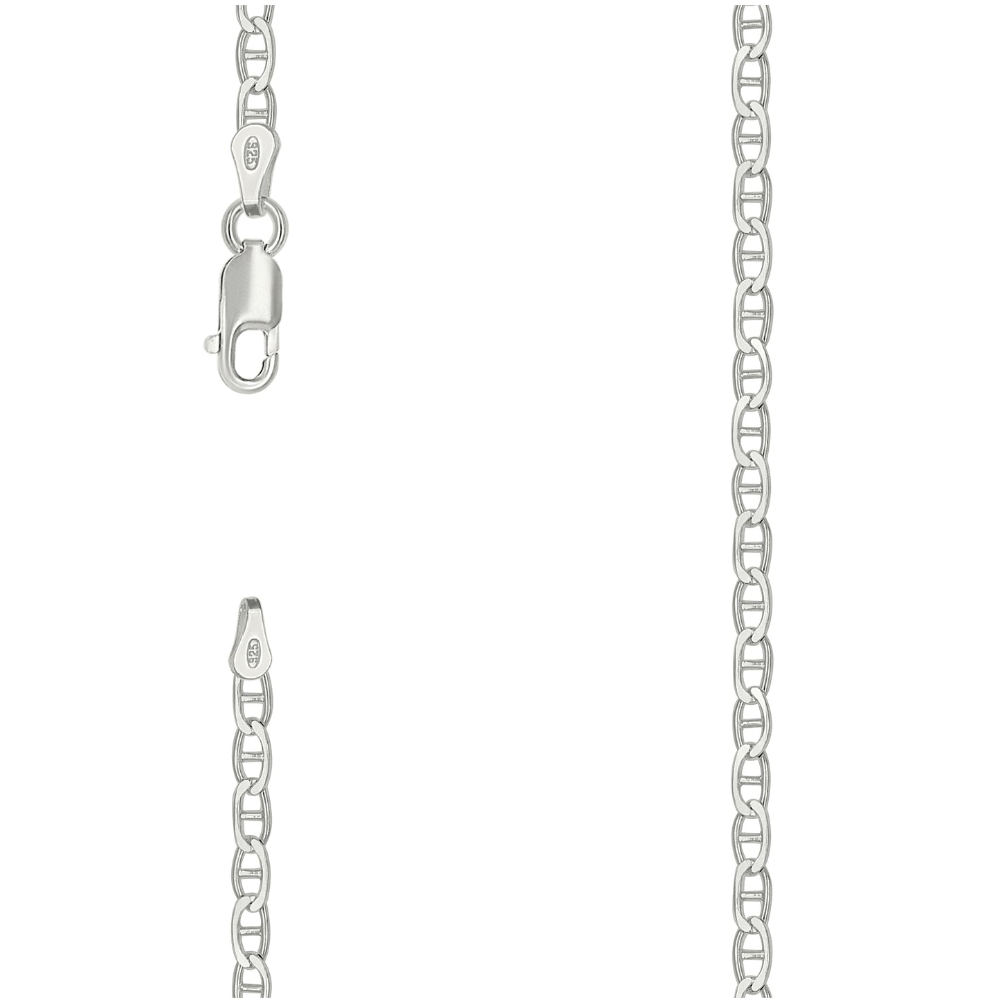 Sterling Silver Solid Classic Mariner Chain Silver