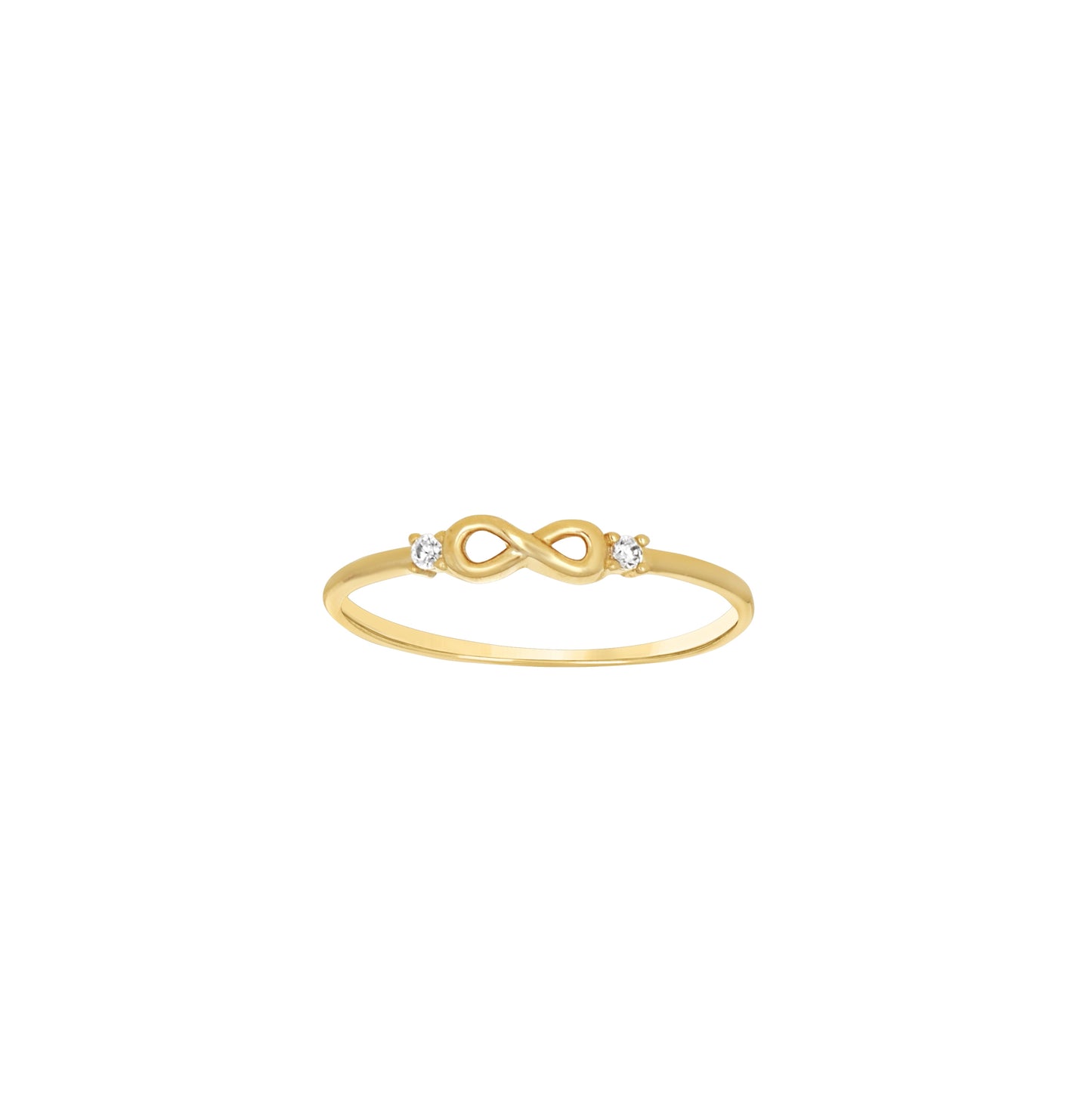 10K Yellow Gold Womens Cubic-Zirconia Infinity Love Ring Size 7