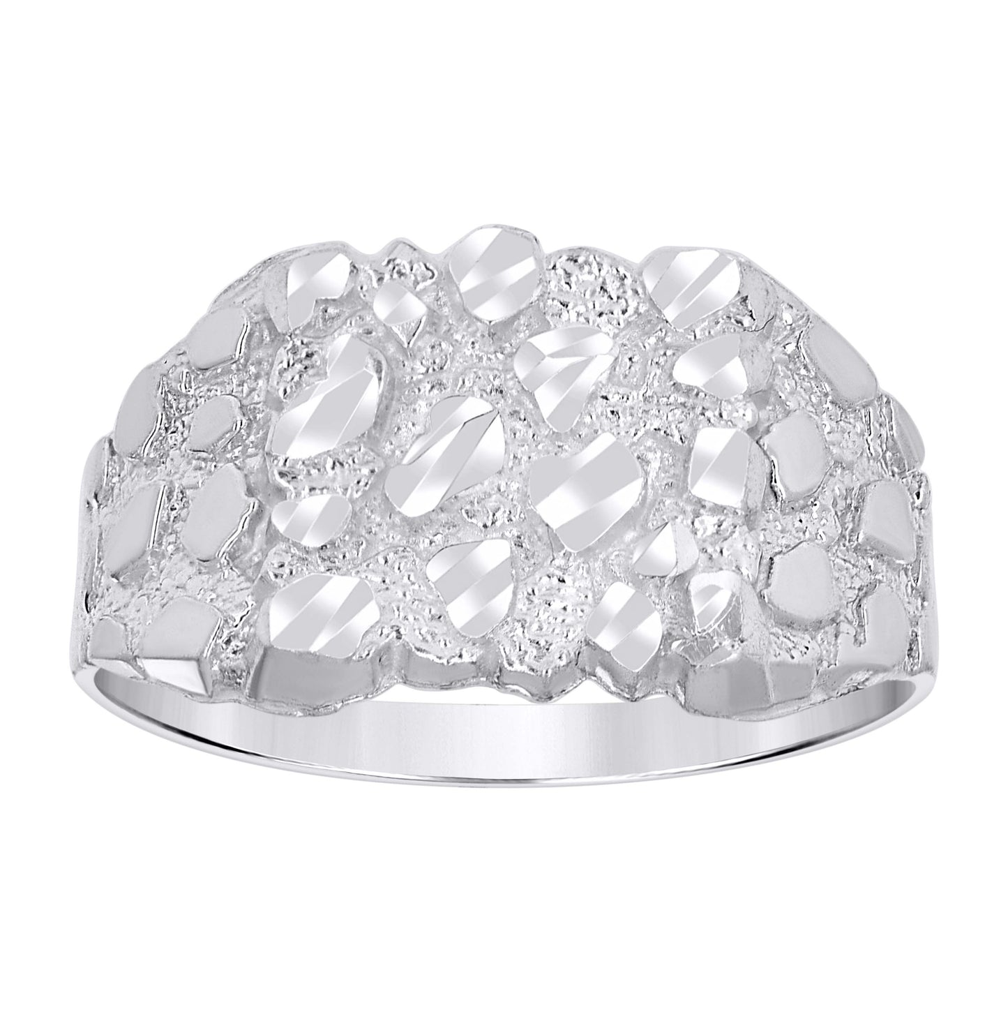 Sterling Silver Unisex Nugget Fashion Ring Size 11