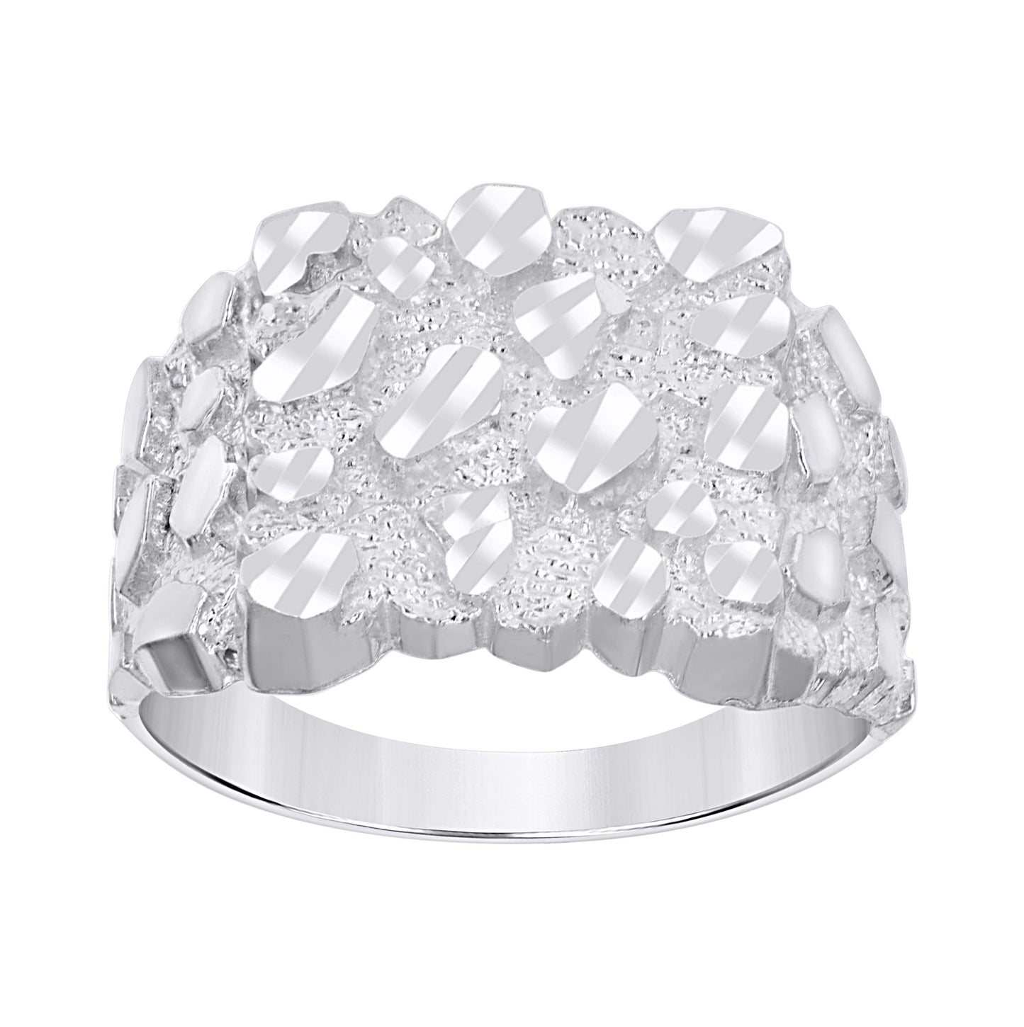 Sterling Silver Unisex Nugget Fashion Ring Size 10
