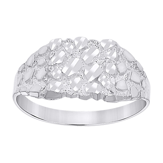 Sterling Silver Unisex Nugget Fashion Ring Size 11