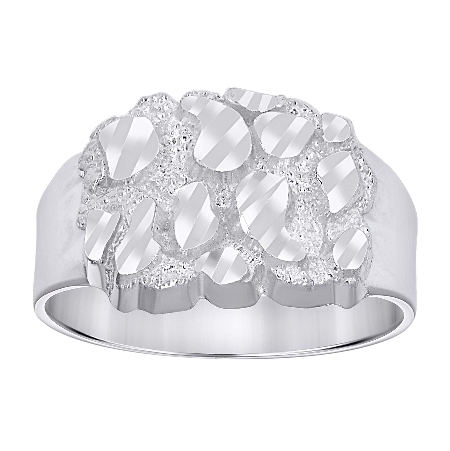 Sterling Silver Unisex Nugget Fashion Ring Size 11