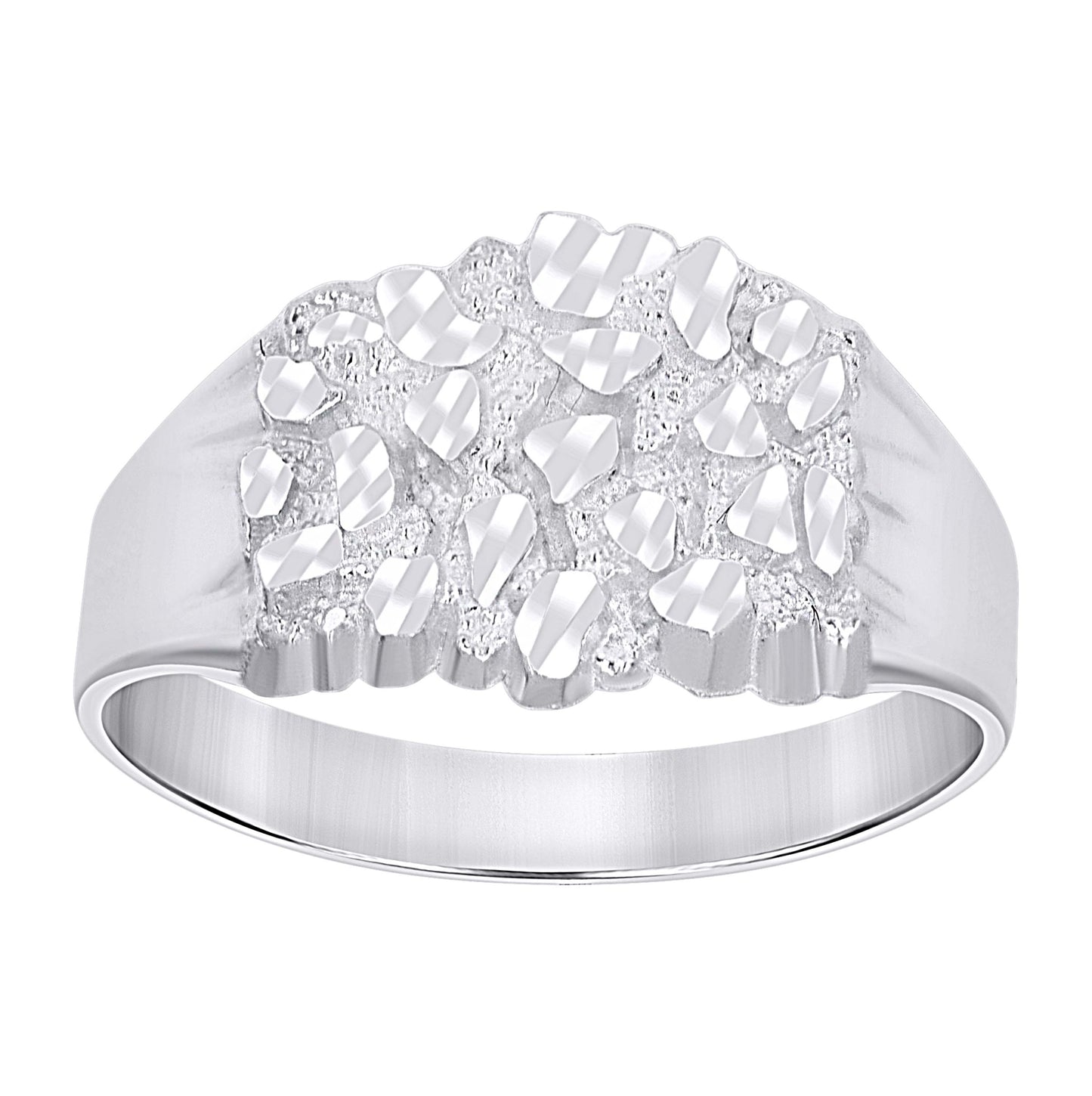Sterling Silver Unisex Nugget Fashion Ring Size 11