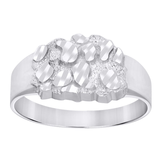 Sterling Silver Unisex Nugget Fashion Ring Size 11