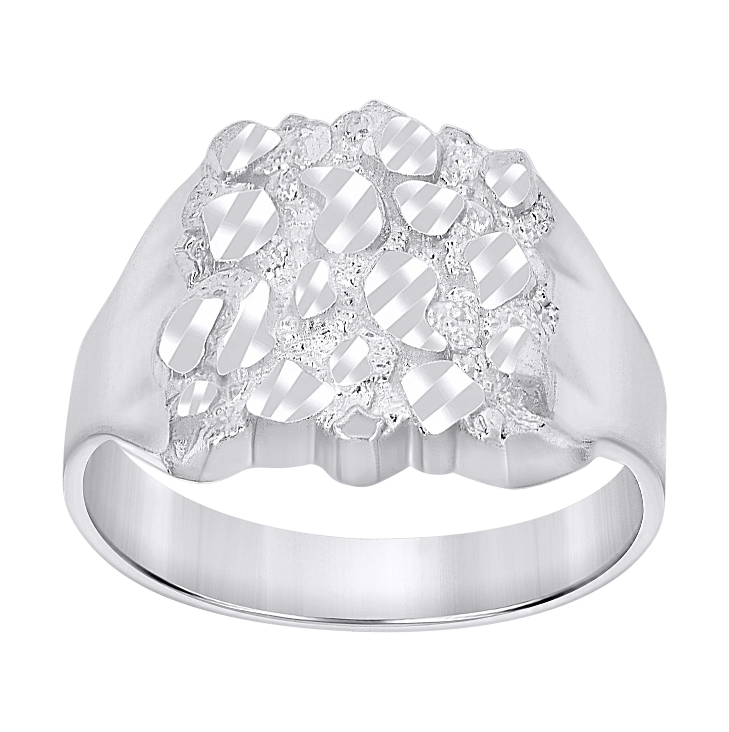 Sterling Silver Unisex Nugget Fashion Ring Size 11