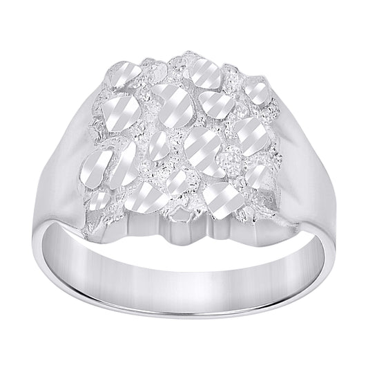 Sterling Silver Unisex Nugget Fashion Ring Size 11