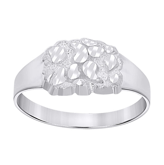 Sterling Silver Unisex Nugget Fashion Ring Size 11