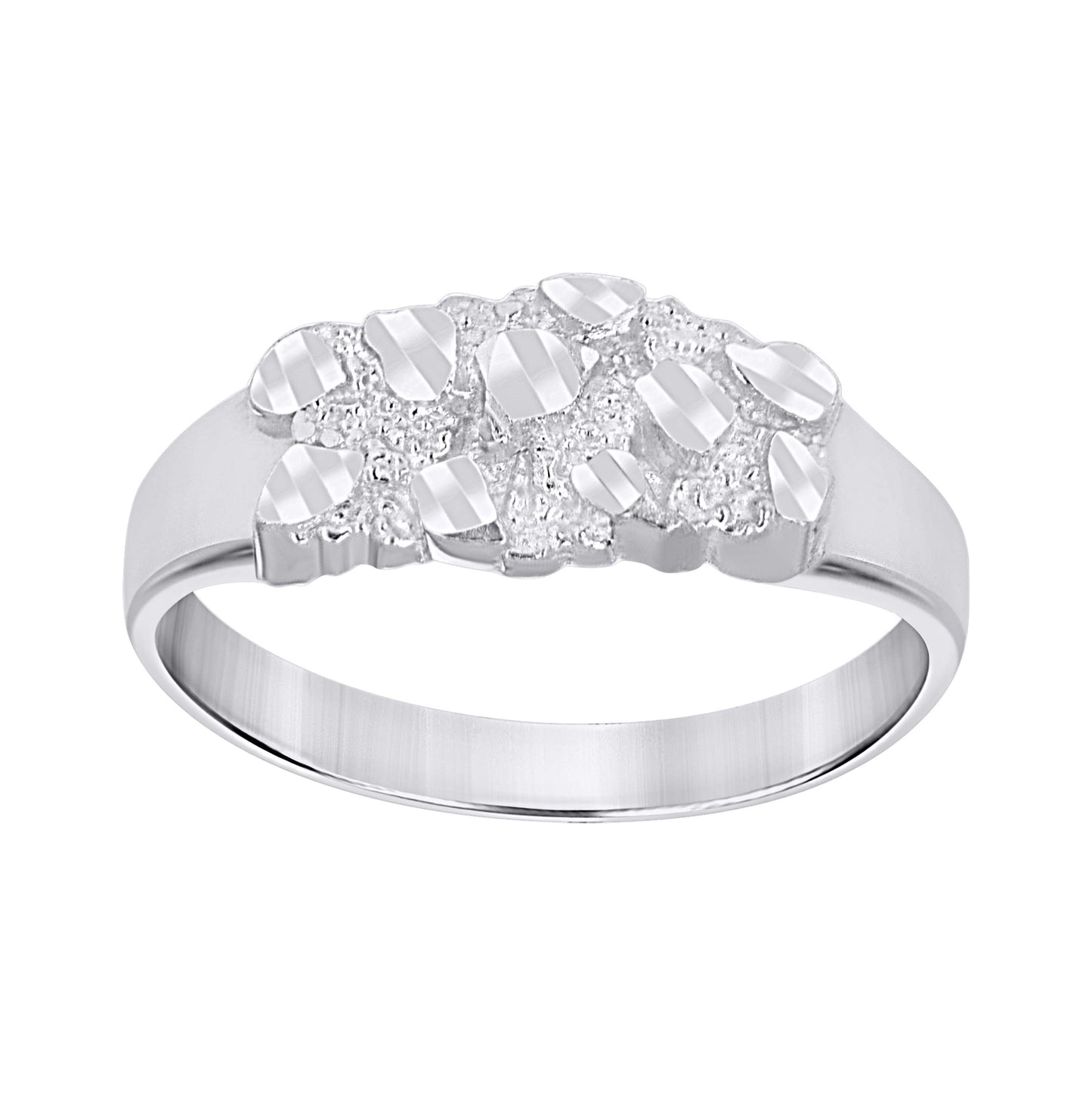 Sterling Silver Unisex Nugget Fashion Ring Size 6