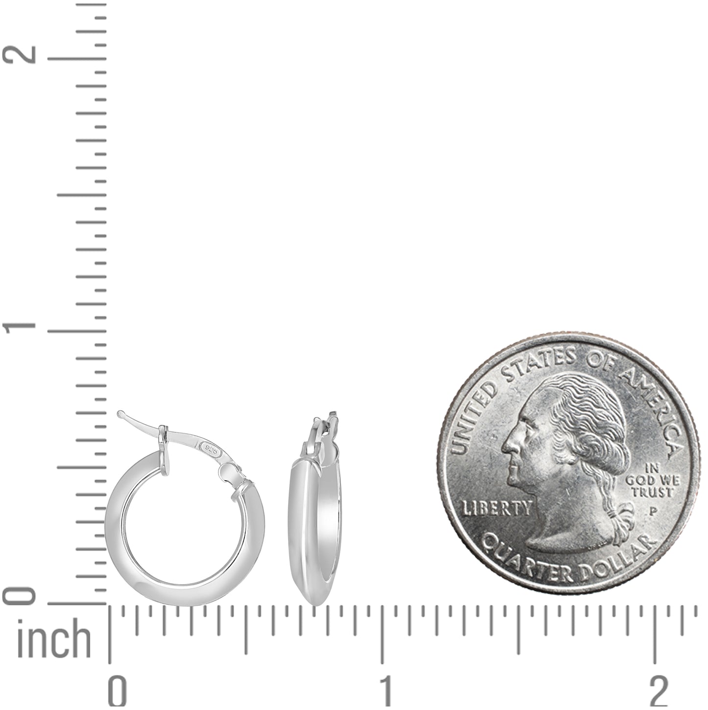 Sterling Silver Womens Knife Edge Hoop Earrings