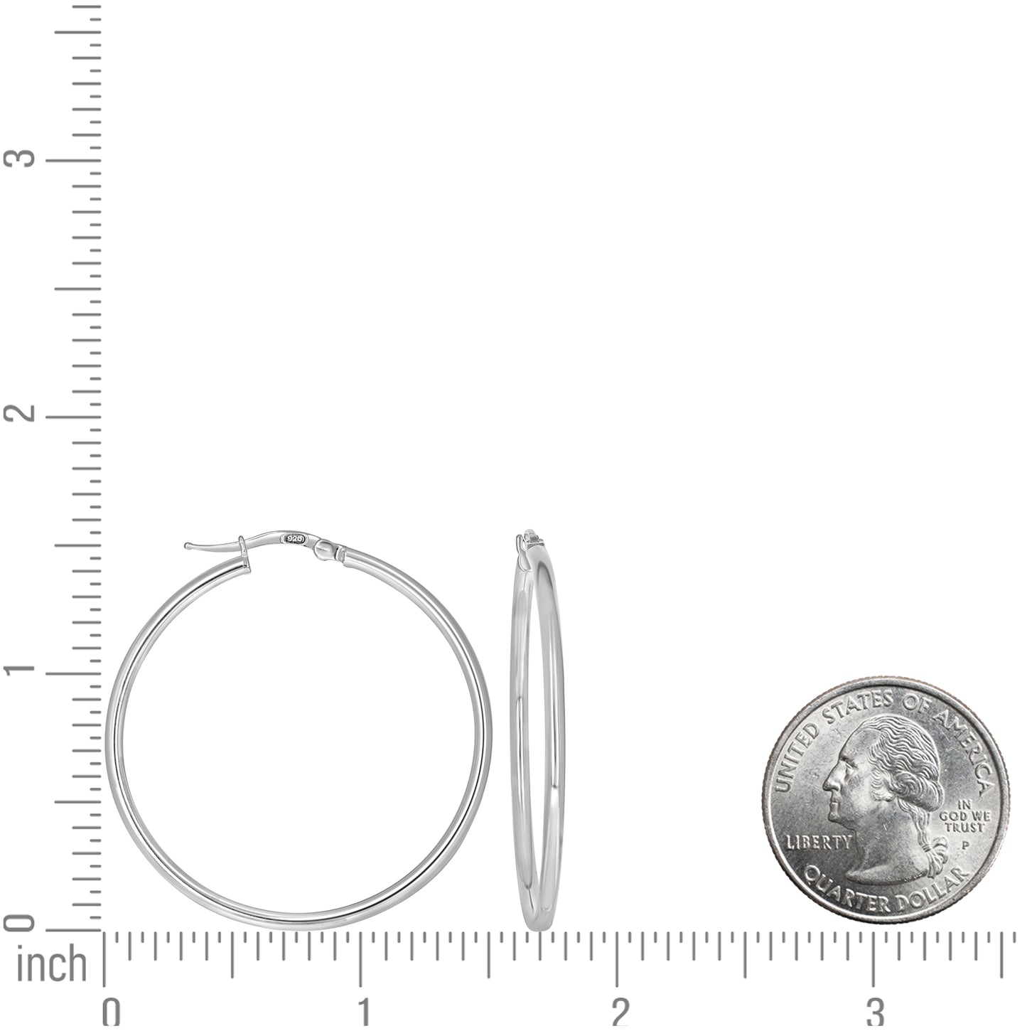 Sterling Silver Womens Round Tube Hoop Earrings