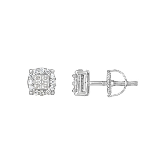 Sterling Silver Womens Moissanite Fashion Stud Earrings