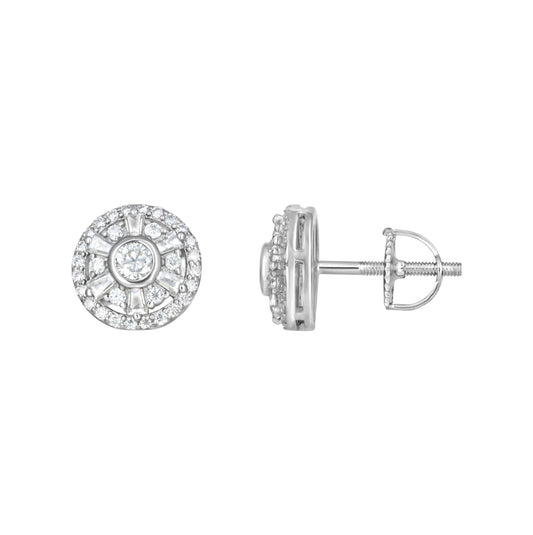 Sterling Silver Womens Moissanite Fashion Stud Earrings