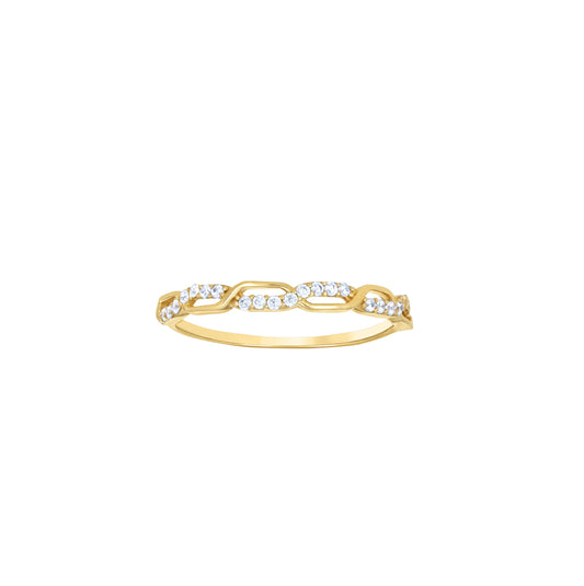 14K Yellow Gold Womens Cubic-Zirconia Openwork Fashion Ring Size 7