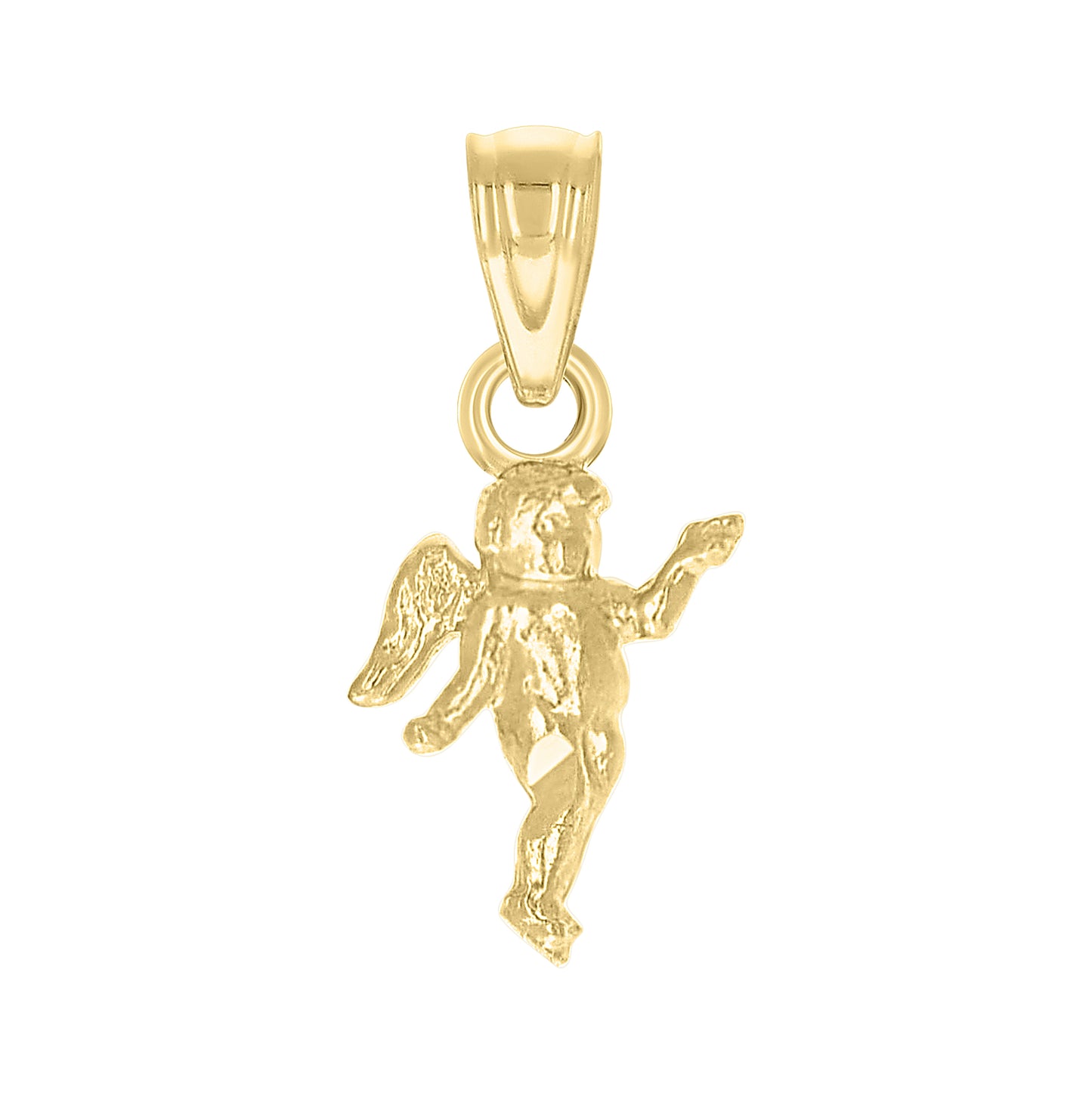 10K Yellow Gold Unisex Angel Religious Charm Pendant