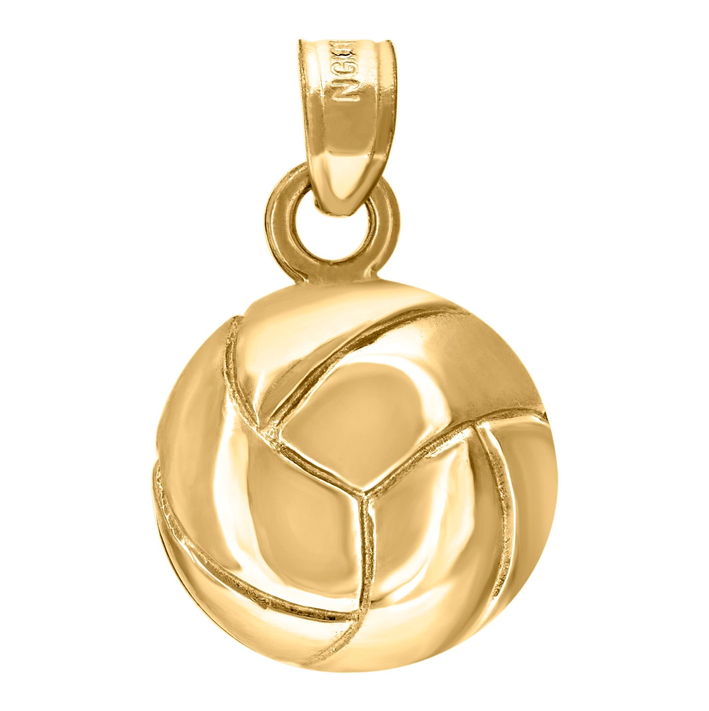 10K Yellow Gold Unisex Football Sports Charm Pendant
