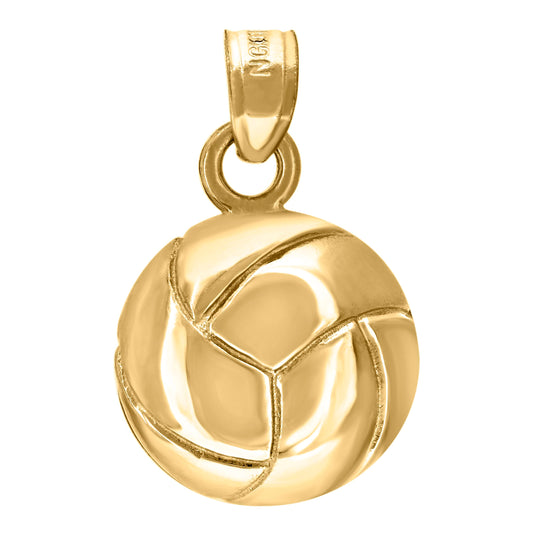 10K Yellow Gold Unisex Football Sports Charm Pendant