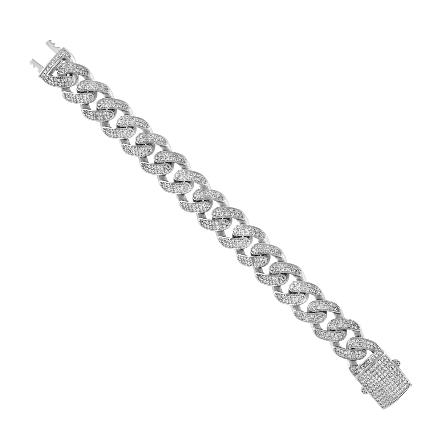Sterling Silver Unisex Moissanite Miami Cuban Bracelet