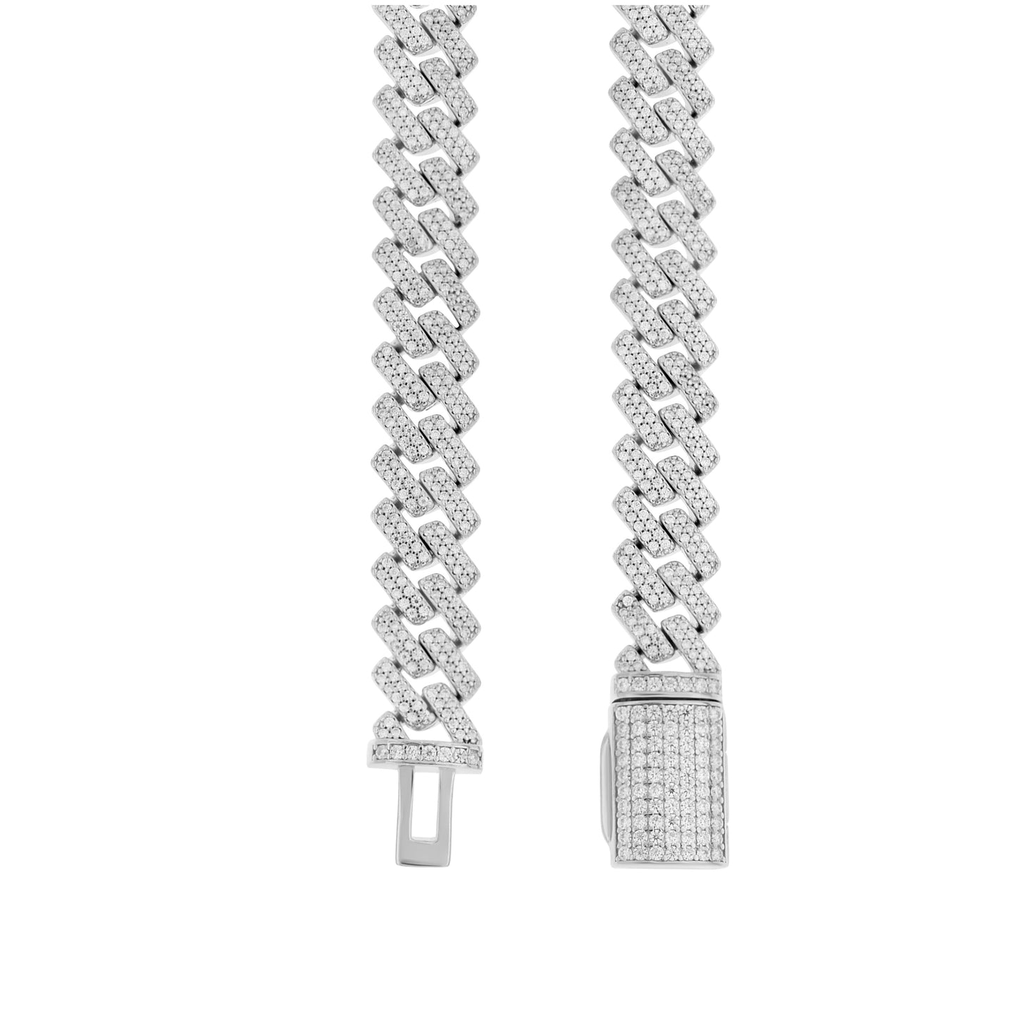 Sterling Silver Mens Moissanite CEO Cuban Chain Bracelet 10mm