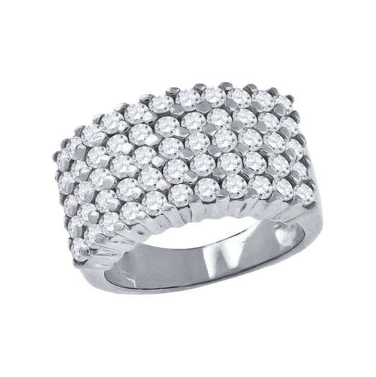 Sterling Silver Womens Round Cubic Zirconia Sizes 6 To 10 Bridal Anniversary Engagement Wedding Band Ring
