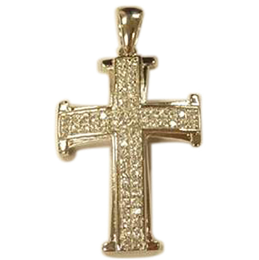 Sterling Silver Unisex Cubic Zirconia Cross Religious Charm Pendant