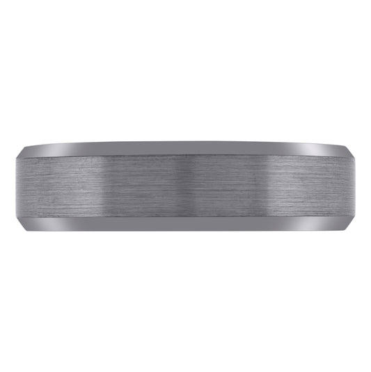 Tungsten Matte Finish Center Beveled Edge Mens Comfort-fit 6mm Sizes 7 - 14 Bridal Anniversary Engagement Wedding Band