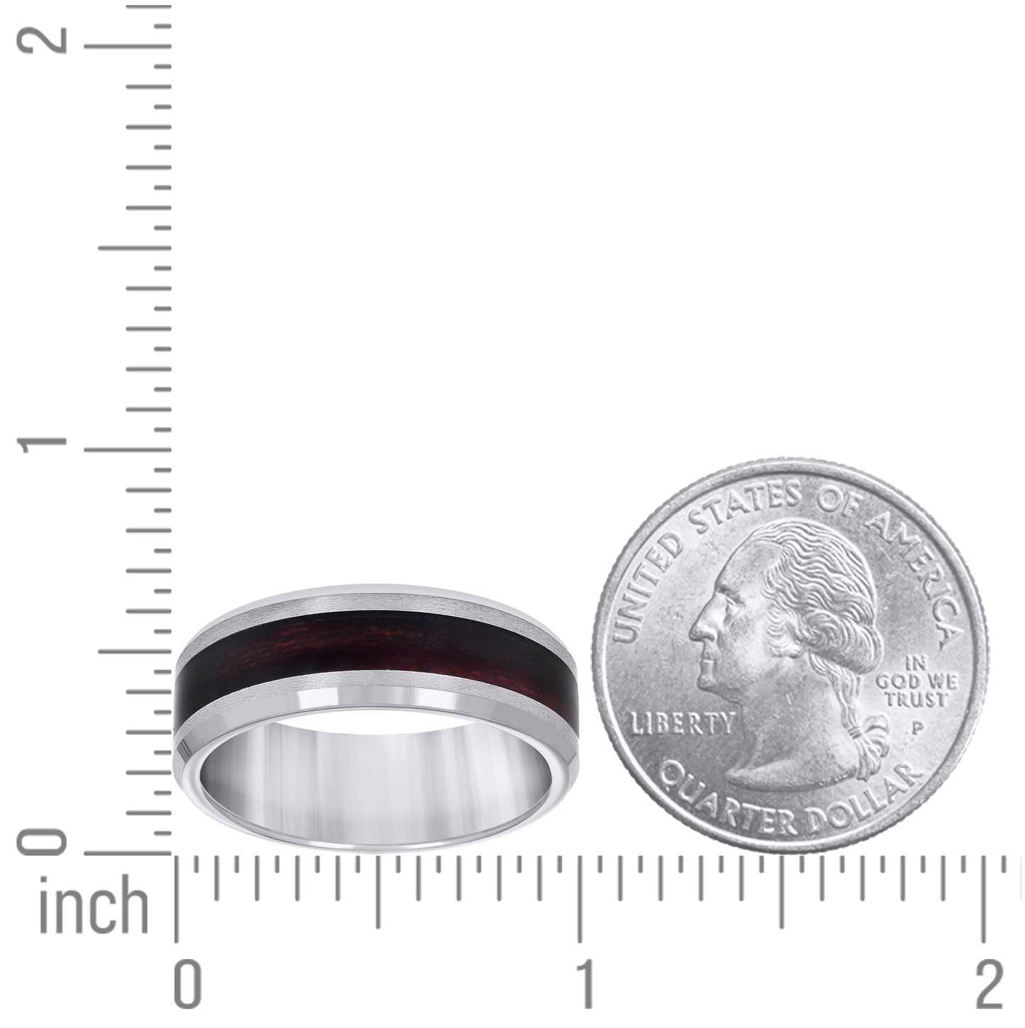 Tungsten Red Wood Inlay Mens Comfort-fit 6 mm Bridal Anniversary Engagement Wedding Band