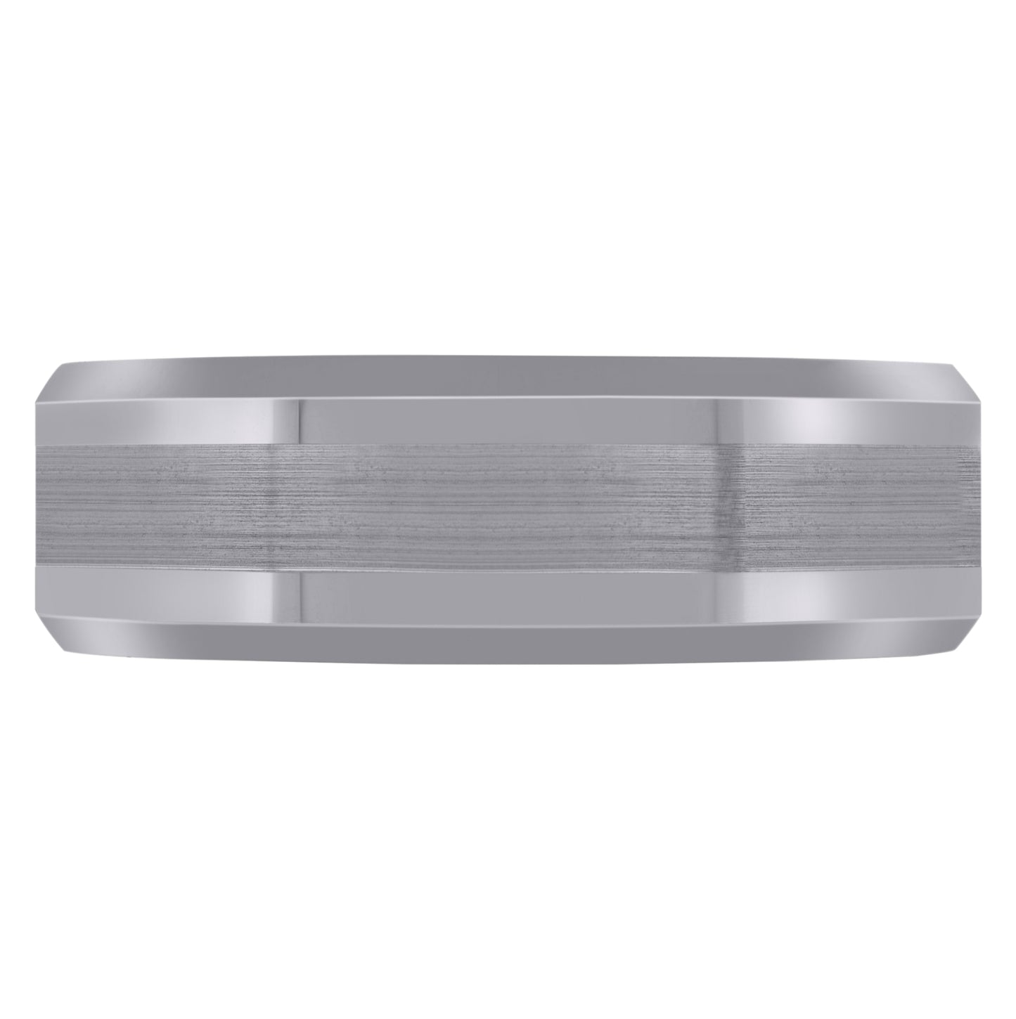 Tungsten Center Brushed Beveled Edges Mens Comfort-fit 8mm Sizes 6.5 - 14 Bridal Anniversary Engagement Wedding Band
