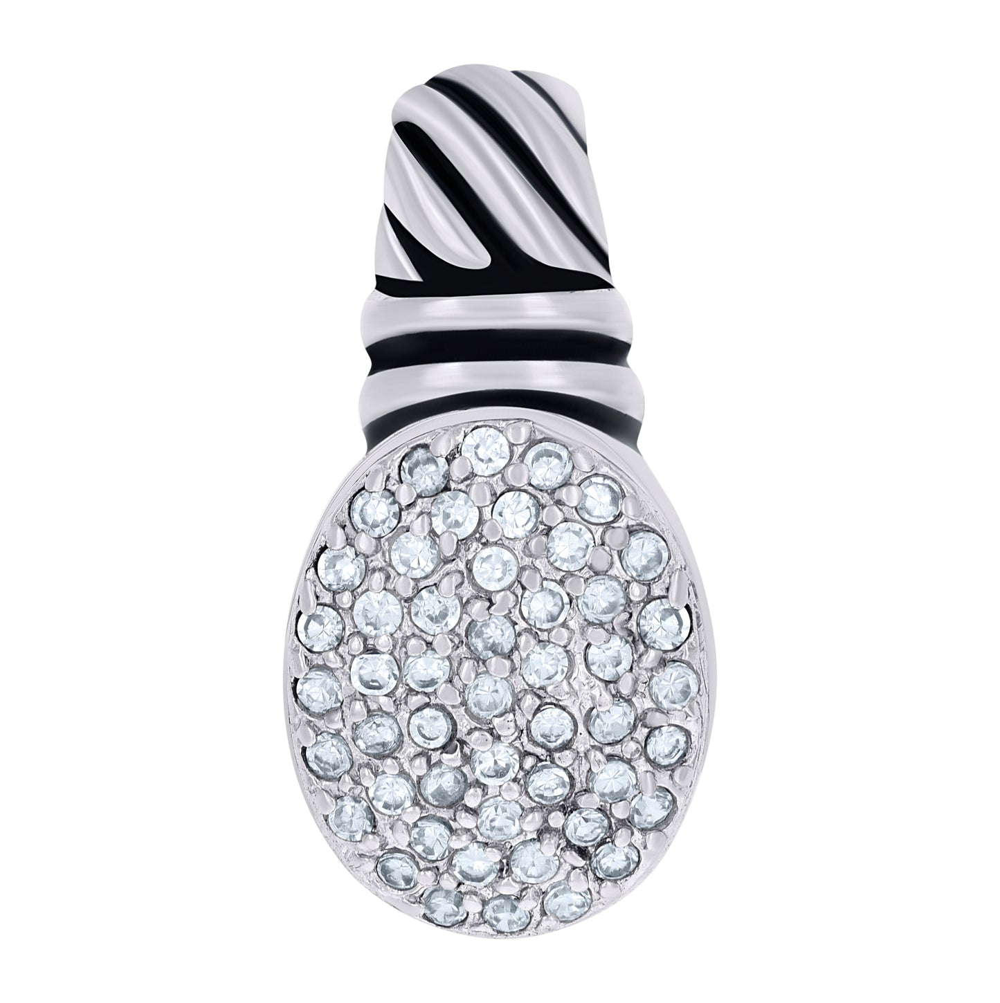 Sterling Silver Womens Cubic-Zirconia Fashion Charm Pendant