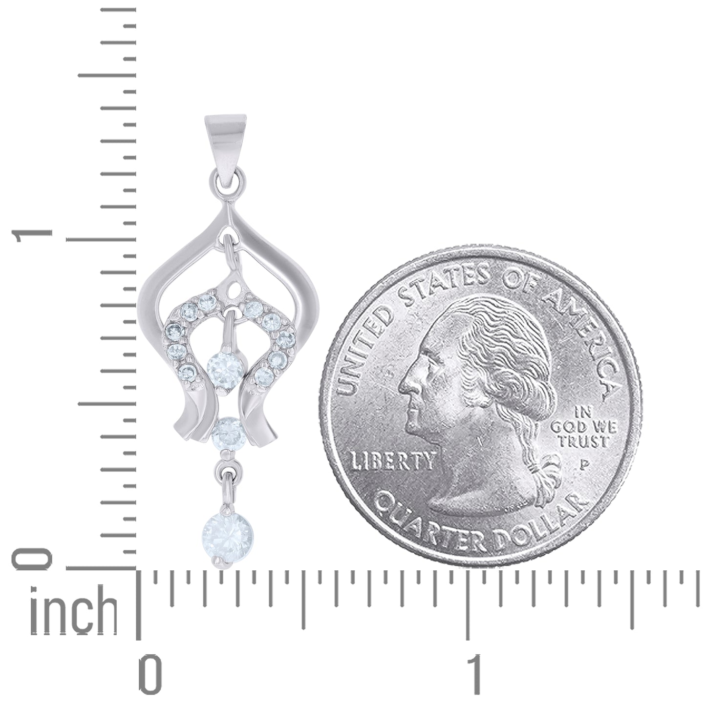 Sterling Silver Womens Cubic-Zirconia Fashion Charm Pendant